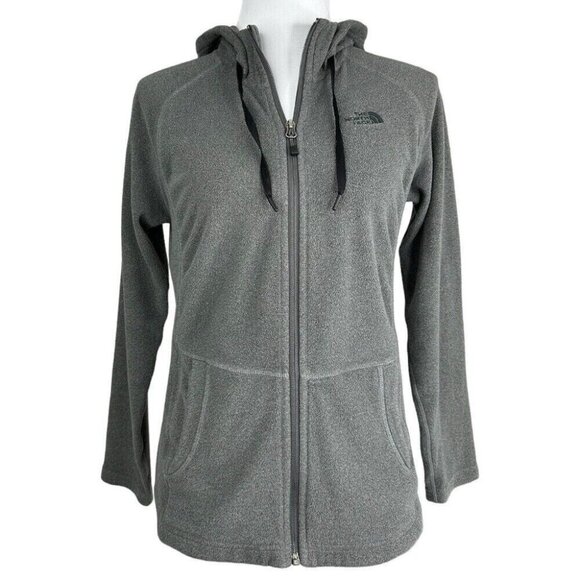 The North Face‎ Women's Grey Polartec Classic Full Zip Fleece Hooded Jacket S/37 - Picture 1 of 16
